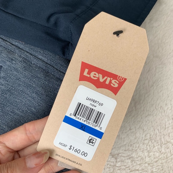 NWT Levi’s Denim Zip Windshield Puff Hoodie Jacket Blue XL - Picture 4 of 10